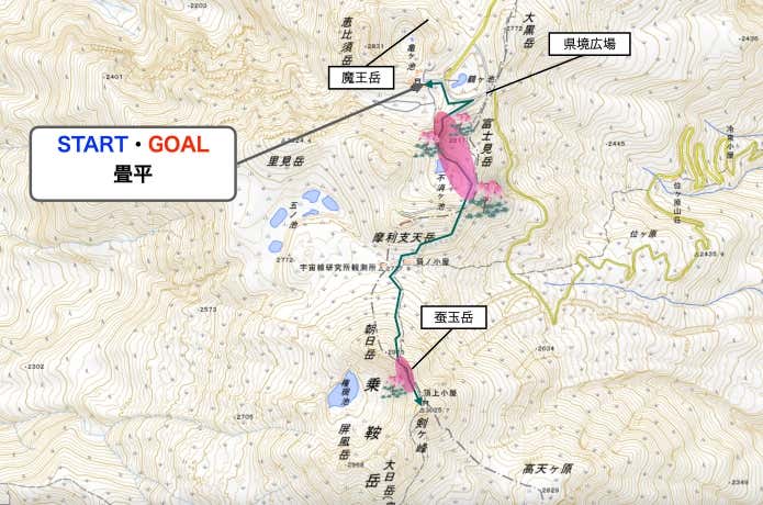 コマクサMAP　乗鞍岳