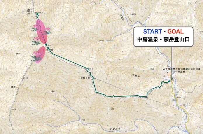 コマクサMAP・燕岳