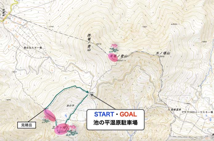 三方ヶ峰・見晴山　マップ