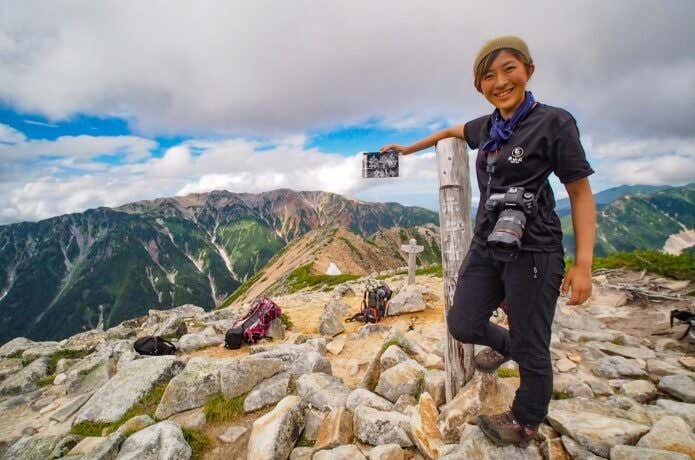 赤牛岳山頂にて