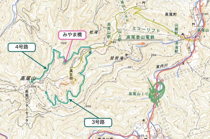 高尾山サブルートMAP