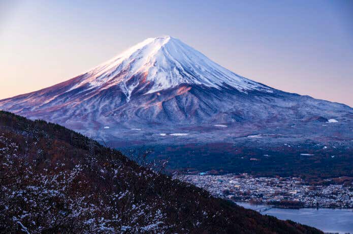 富士山　雪