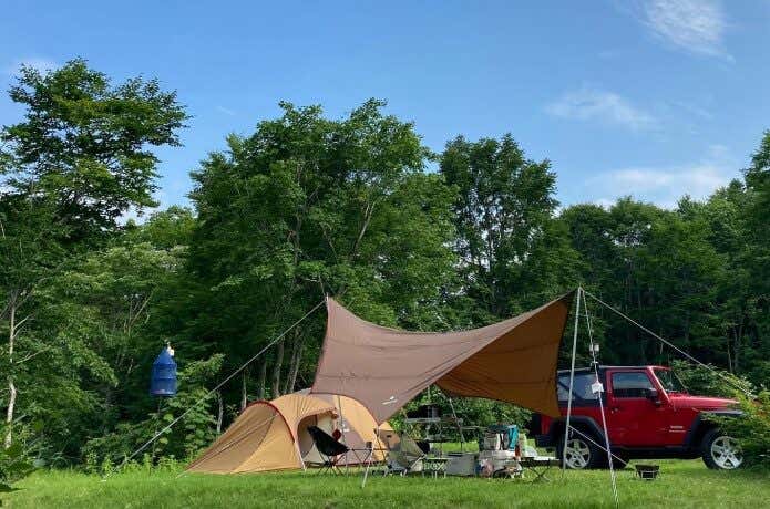 キャンプと登山　雨飾高原キャンプ場