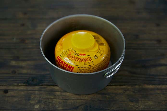 チタンシェラカップ深型フォールドハンドル　600mlサイズ　110サイズのOD缶