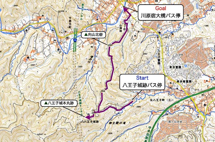 八王子城跡ルート　マップ