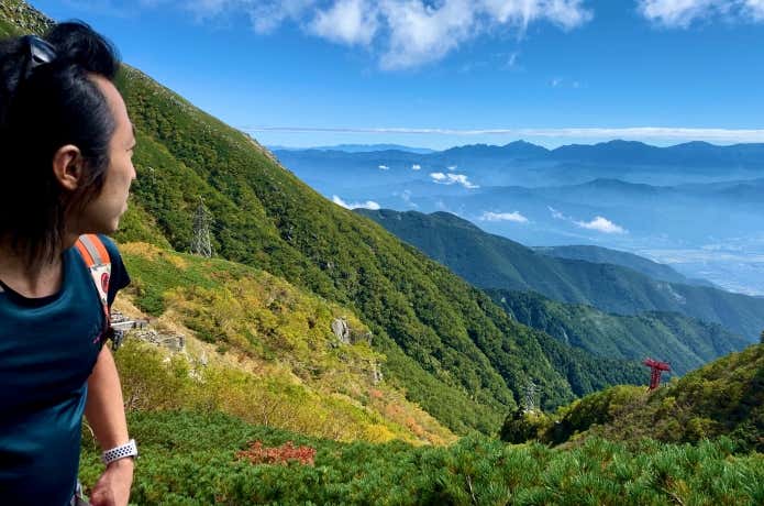 ロープウェイ乗車中も登山中も快適なフィット感