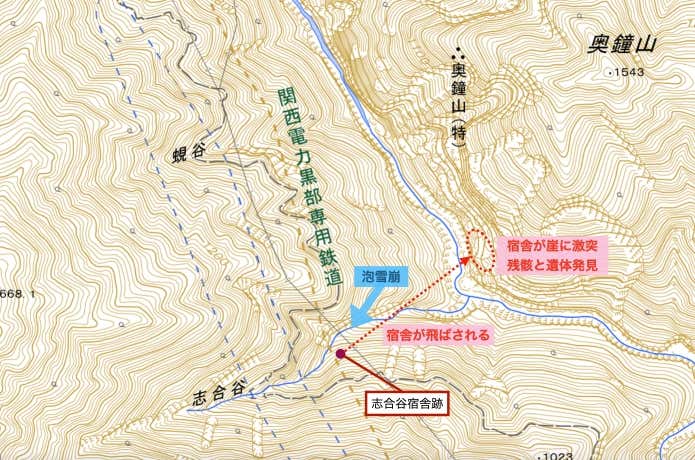 文中の描写や資料を元に筆者が検証した雪崩の経緯