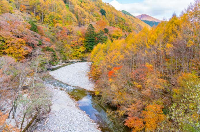 秋が深まる西沢渓谷