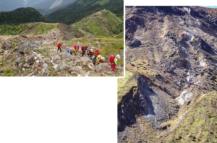 焼岳　登山者