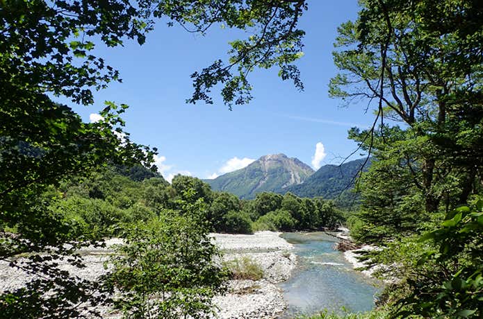 ウエストン顕彰碑付近から見た焼岳