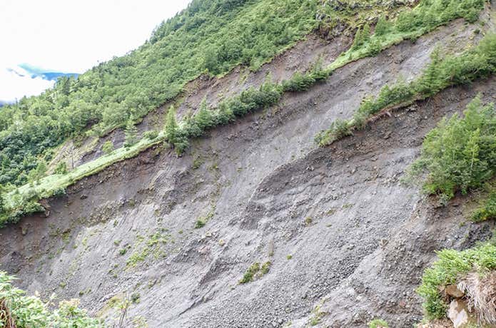 焼岳　峠沢の断面