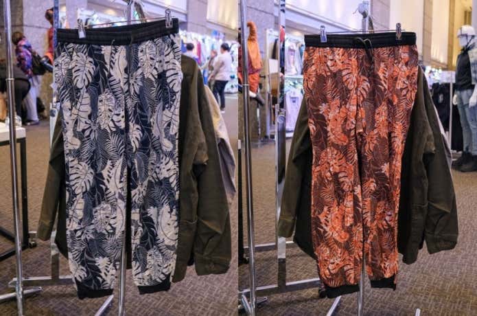 トラベルシェルパンツ　新色リーフ柄