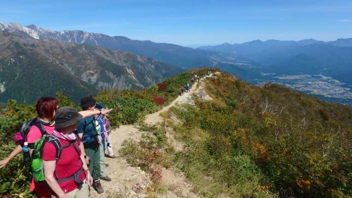 白馬村・紅葉の遠見尾根にて