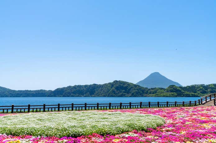 遠くから見る開聞岳