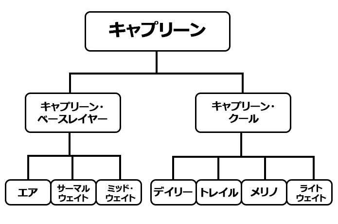 キャプリーン　種類
