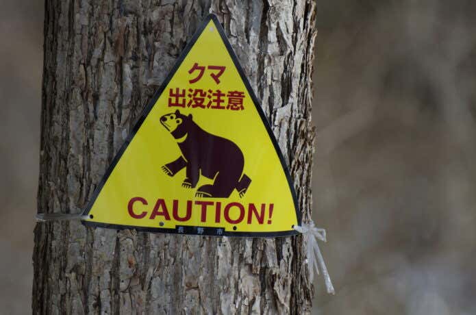 クマ出没注意の看板