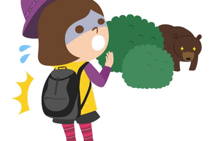 熊に遭遇するイラスト