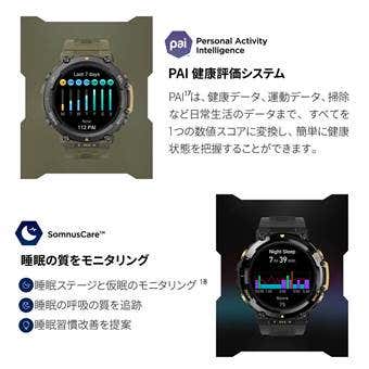 『Amazfit T-Rex 2』健康管理に役立つ