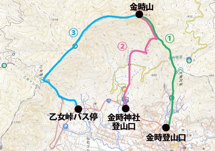 金時山マップ 