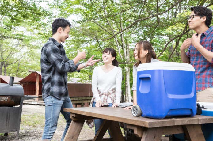 キャンプのクーラーボックス