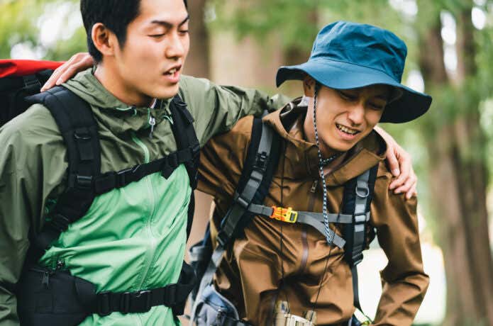 疲れた登山者