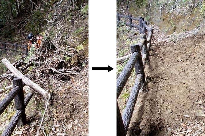 登山道整備のビフォーアフター