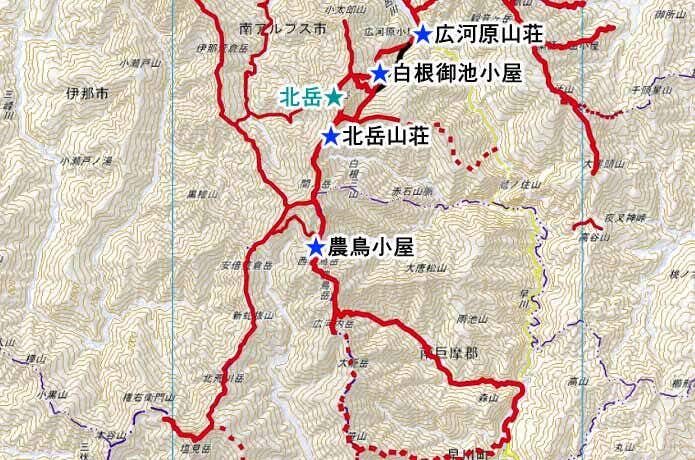 山小屋マップ
