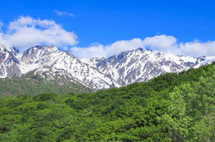 夏山　残雪　