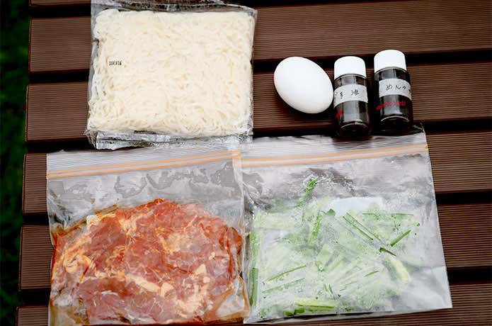 豚ニラ玉そうめん・材料