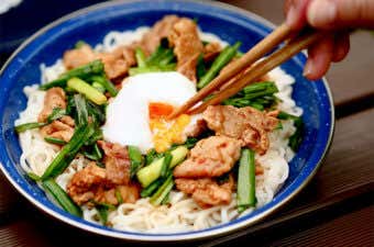 豚ニラ玉そうめん・②