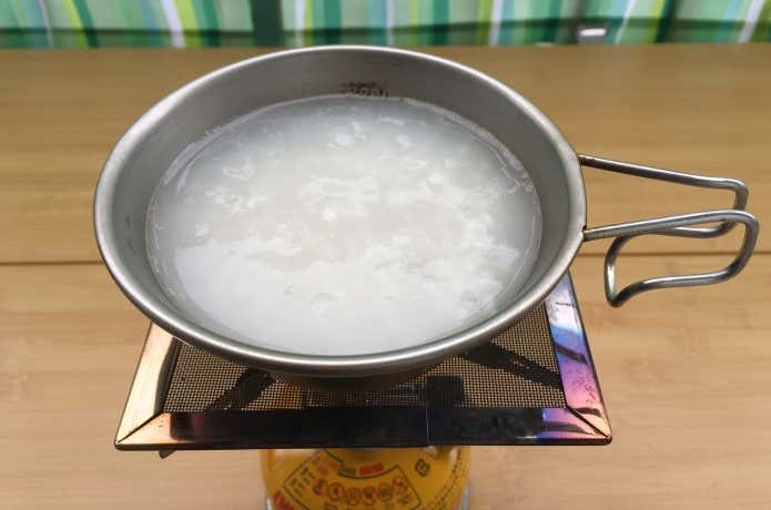 シェラカップ炊飯　沸騰