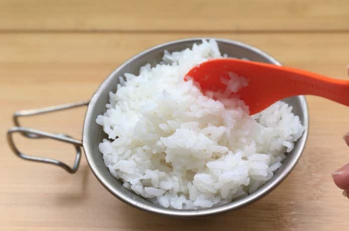 固形燃料　炊飯　完成
