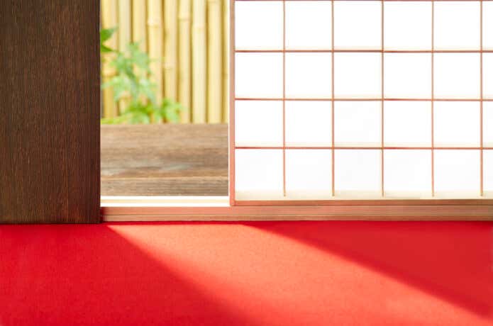 茶室の緋毛氈