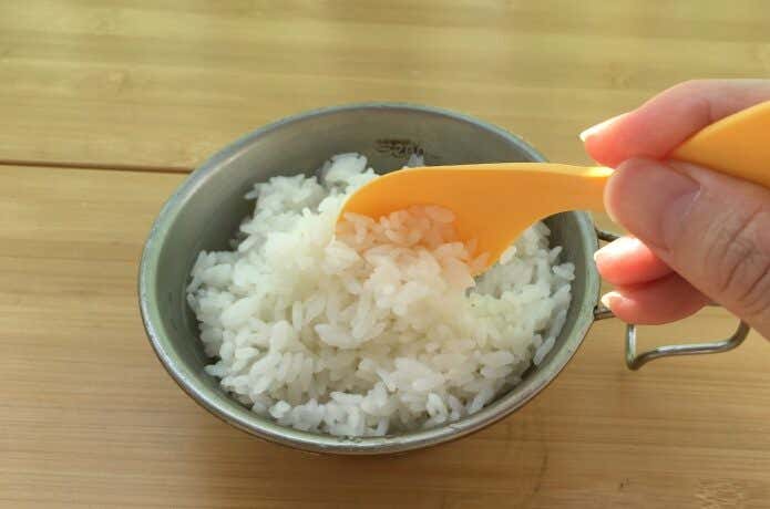 シェラカップ炊飯　炊き上がり