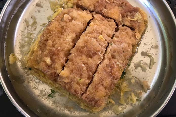 アマノフーズ　かつ丼　お湯をかける