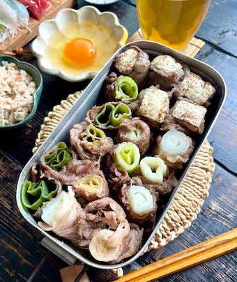 メスティン　レシピ　巻き巻き牛すき焼き