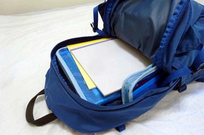 通勤通学の荷物を収納した状態　テルス25