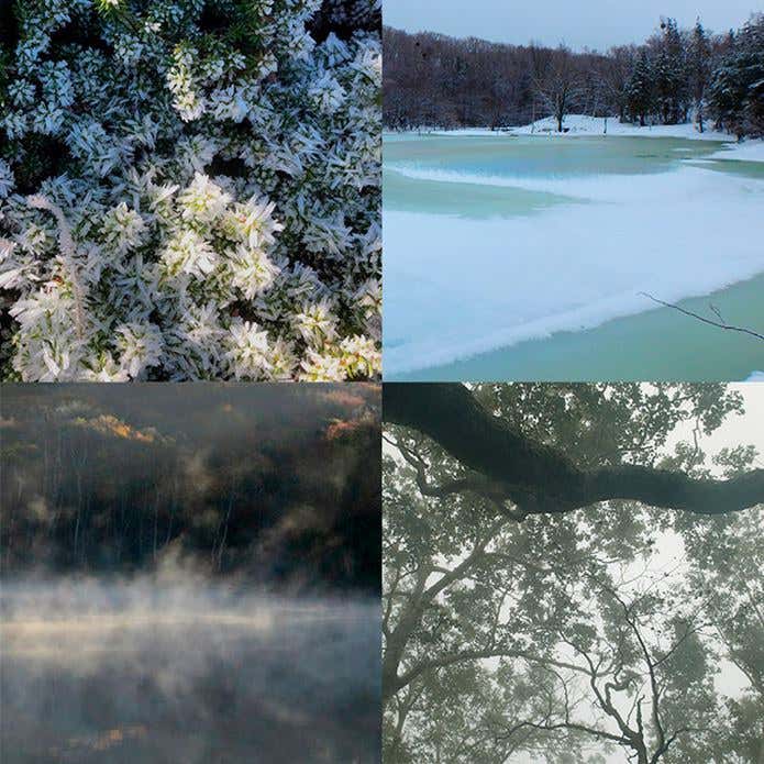 霧緑色をイメージする雪山のイメージ