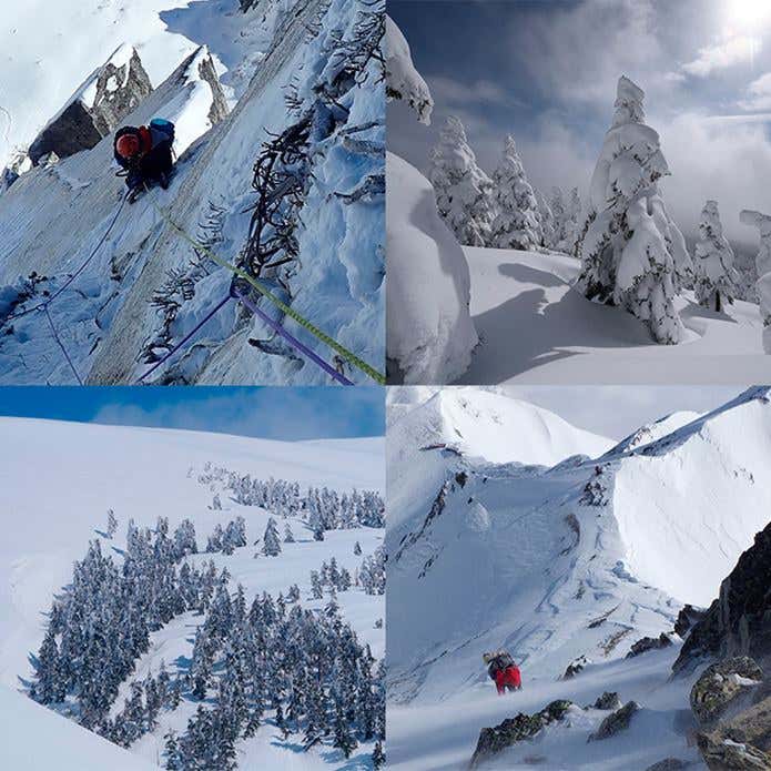 雪緑色をイメージする雪山のイメージ