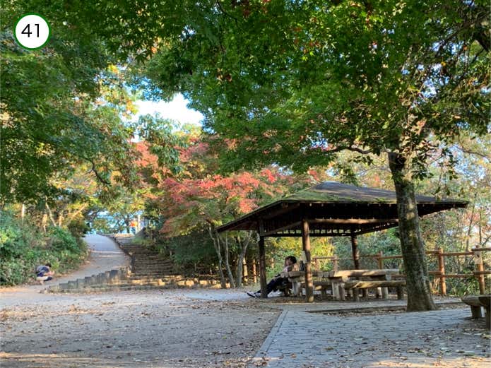 山頂直下の東屋