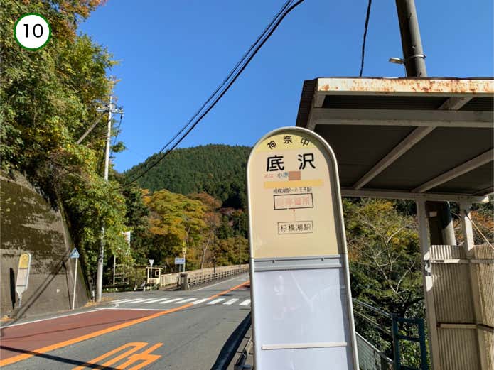 底沢バス停