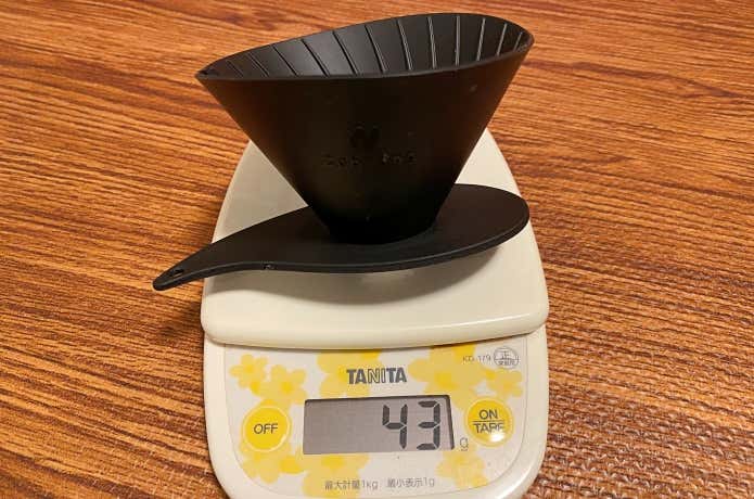 フラットドリッパー　軽さ
