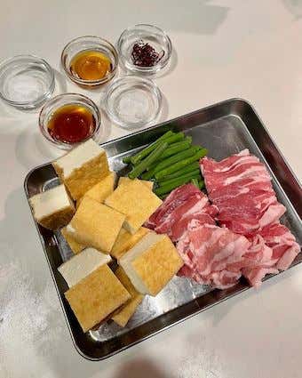 豚肉と厚揚げのナンプラー炒め　メスティン　レシピ