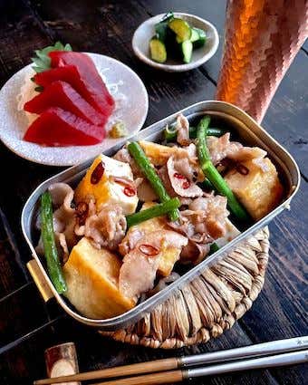 豚肉と厚揚げのナンプラー炒め　メスティン　レシピ
