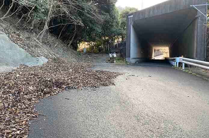 鋸山の車力道コース登山道入り口