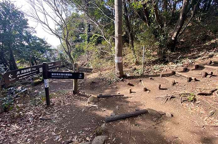 鋸山の山頂と東京湾展望台の分岐