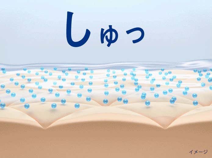 肌に”しゅっ”とミストを噴霧