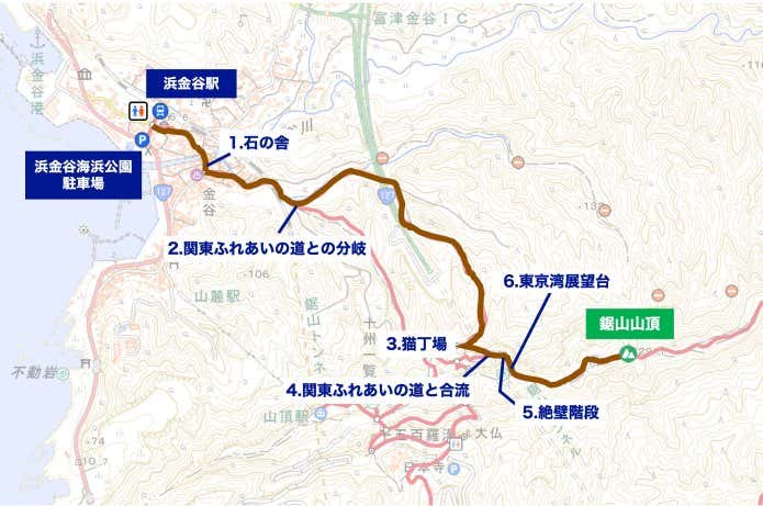 鋸山の車力道ルート