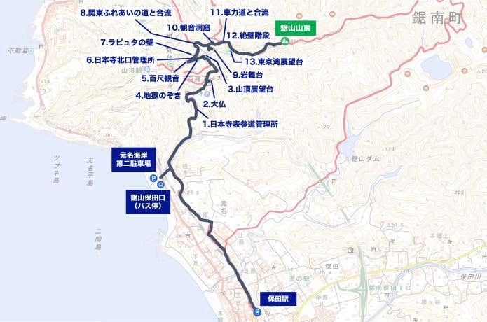 鋸山の表参道コース