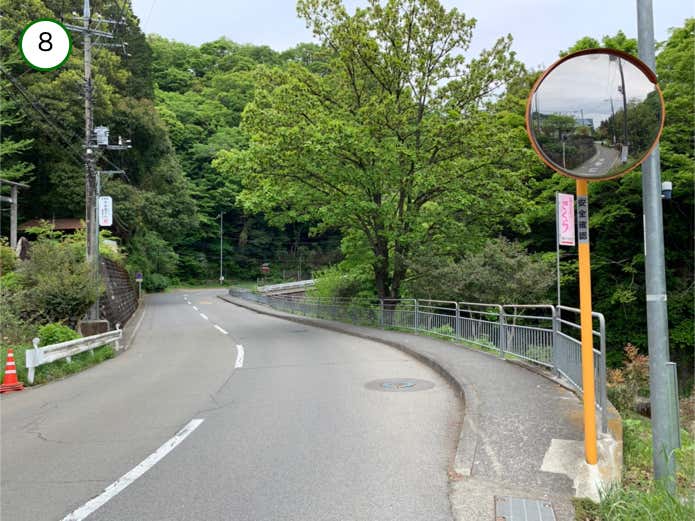歩道が始まる